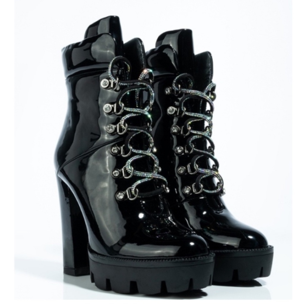 Akira Azalea Wang Patent Leather Booties